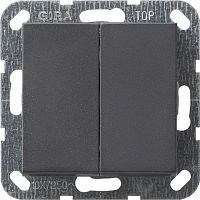 Переключатель самовозвратный без рамки Gira System55 2-кл. проходной 10А антрацит картинка